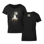 Till Lindemann Es brennt Glow In The Dark Girlie Shirt featuring luminous artwork on the front, back, and sleeve, crafted from premium organic cotton with a feminine fit.